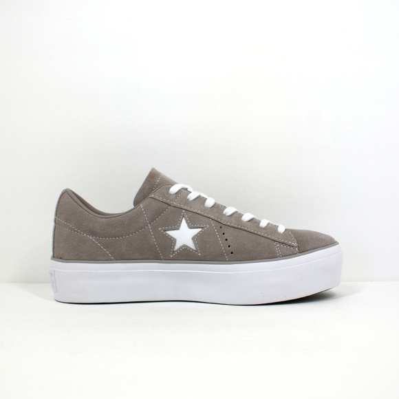 Converse One Star PLATFORM Low Top Sneakers Grey - Picture 2 of 5